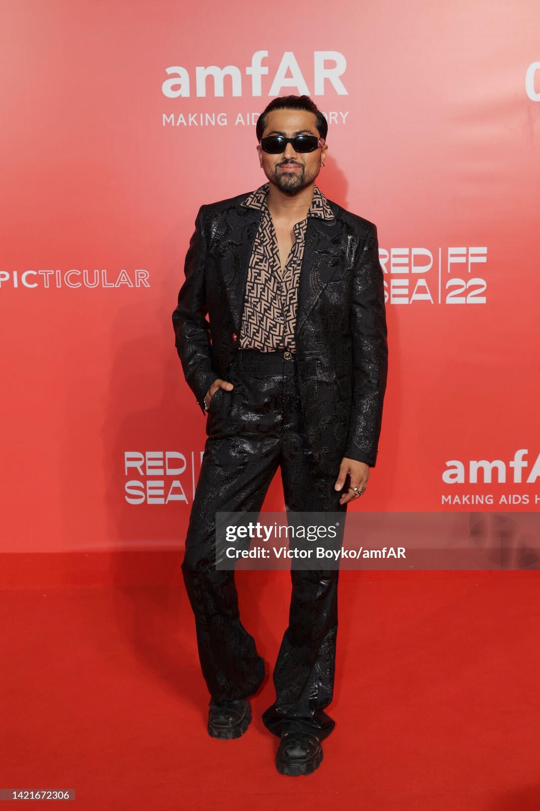 Samuel Sohebi attends the amfAR Venice Gala 2022 at the Arsenale in Venice, Italy.